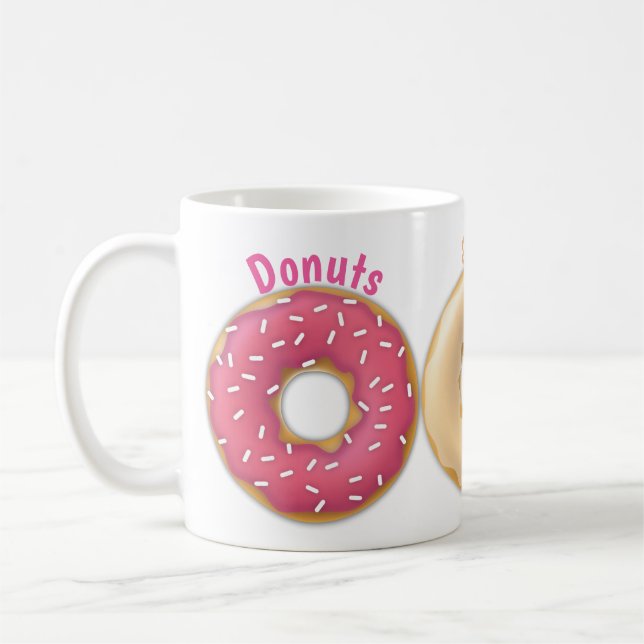 Taza De Café Donuts rosados, chocolate, arce, vainilla (Izquierda)