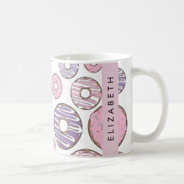 Taza De Café Donuts rosados, Donuts morados, salpicaduras, tu n