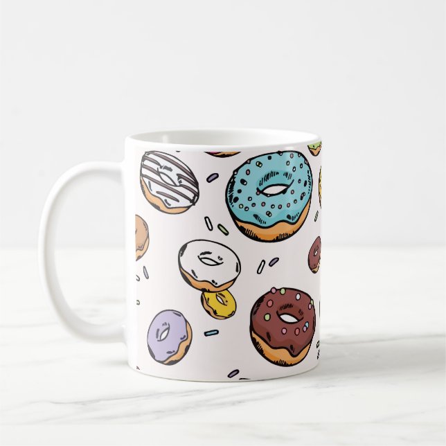 Taza De Café Donuts seamless pattern (Izquierda)