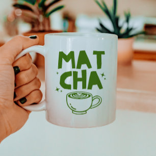 Taza De Café Doodle Amante del Matcha Verde Retro de Moda