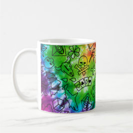 Taza De Café Doodle Arcoiris
