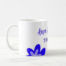 Taza De Café Doodle de flores azules titulo año 20XX profesión