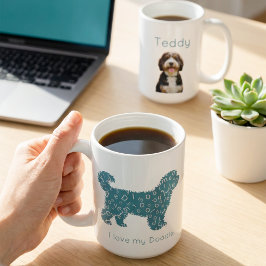 Taza De Café Doodle de Foto Personalizada Mamá Nombre Personali