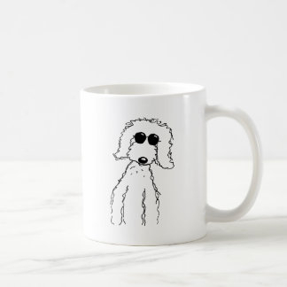 Taza De Café Doodle de oro en gafas de sol