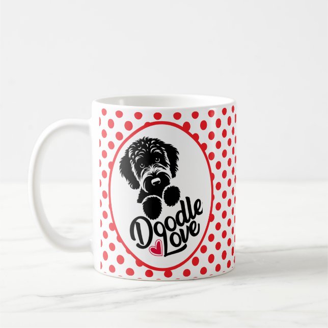 Taza De Café Doodle Dog Love (Izquierda)