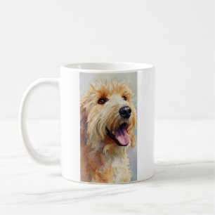 Taza De Café Doodle dorado albaricoque acuarela