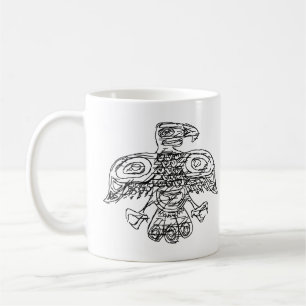 Taza De Café doodle estilizado de ave nativa americana
