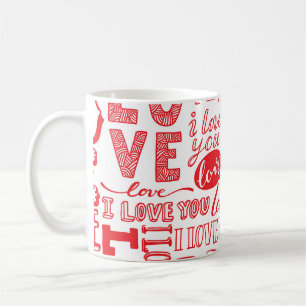 Taza De Café Doodles de amor dibujados a mano de fondo transpar
