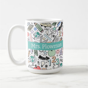 Taza De Café Doodles de la escuela de profesores divertidos