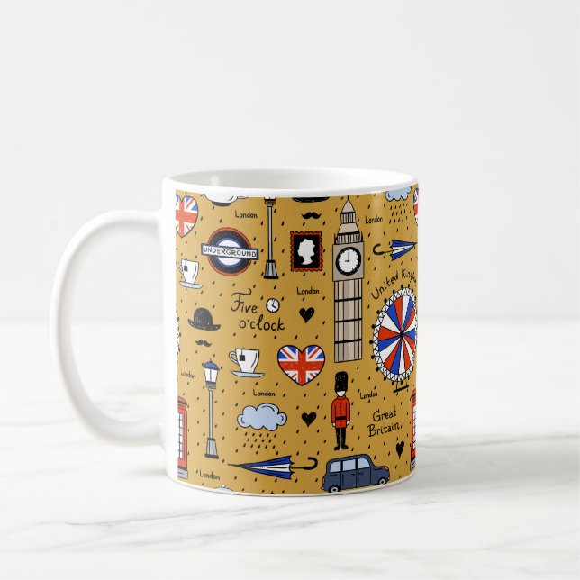 Taza De Café Doodles de Londres (Izquierda)