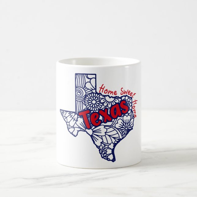 Taza De Café Doodles de Texas Floral (Centro)