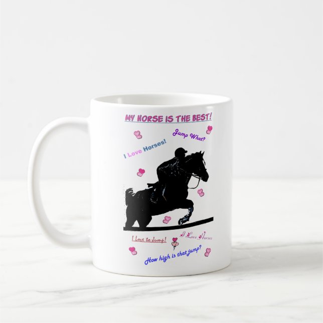 Taza De Café Doodles del caballo (Izquierda)