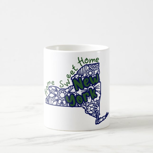 Taza De Café Doodles florales de Nueva York (Centro)