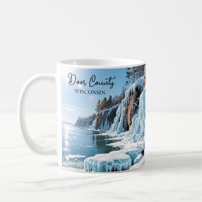 Taza De Café Door County Wisconsin | Frozen Winter   (Izquierda)