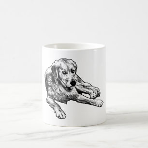 Taza De Café Dorado con un acogedor grano cómico