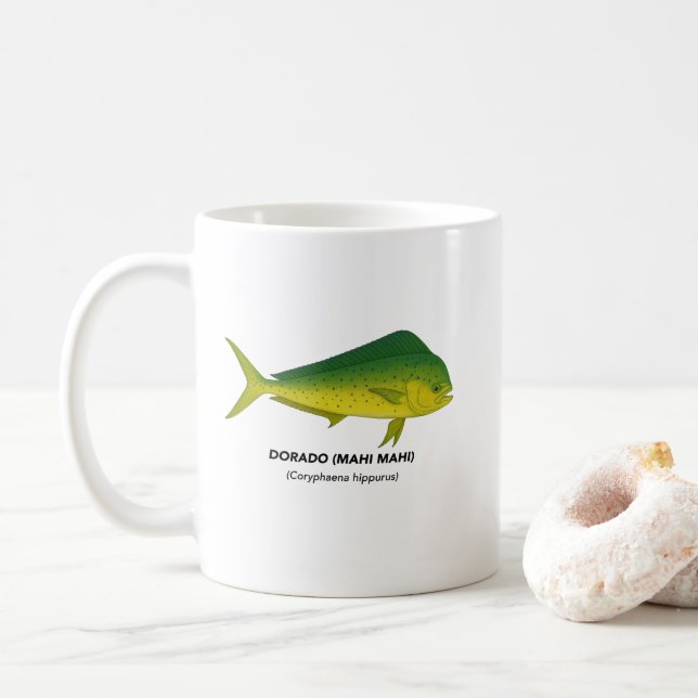 Taza De Café Dorado (Mahi Mahi) - Animales marinos de Californi (Con donut)