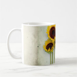 Taza De Café Dorado Rústico del girasol Amarillo moderno