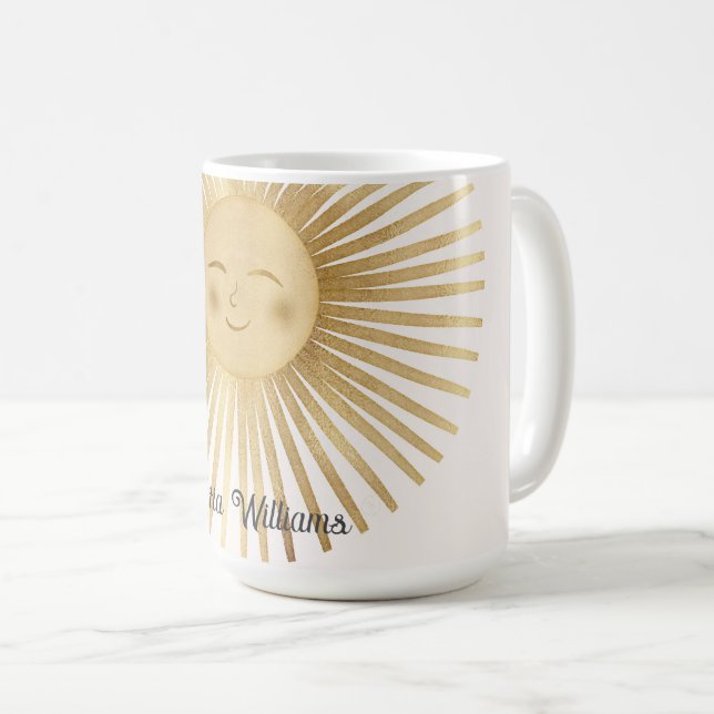 Taza De Café Dorado Sun Happy Sunshine (Anverso derecho)