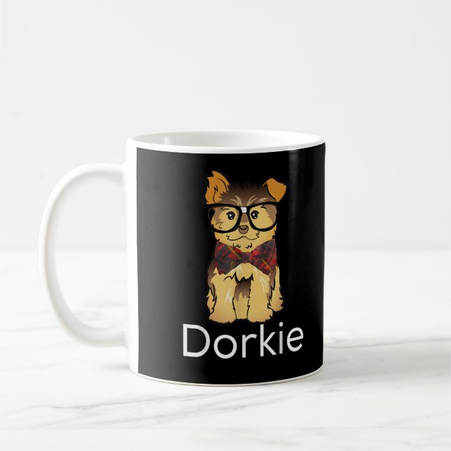 Taza De Café Dorkie Funny Dorky Yorkie Dog (Izquierda)