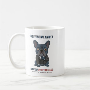 Taza De Café Dormilón Profesional Divertido Bulldog Francés Azu