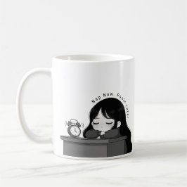 Taza De Café Dormir Ahora, Pánico Después Ilustración Chibi Rel