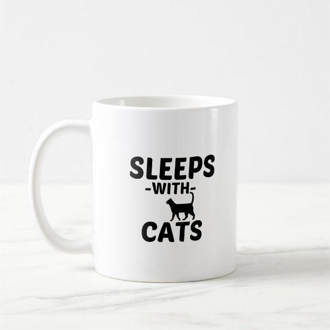 TAZA DE CAFÉ DORMIR CON GATOS (Izquierda)