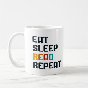 Taza De Café Dormir de comer leer repetir tazón de café para el