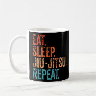 Taza De Café Dormir Jiu Jitsu Repite Marcial Vintage Gracioso A