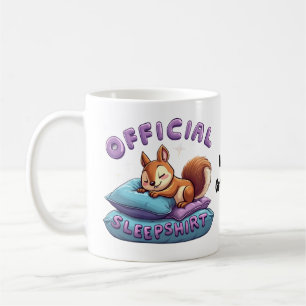Taza De Café Dormir Oficial de Ardilla Lindo y Divertido 