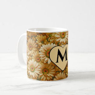 Taza De Café Dormitorios amarillos de girasol amarillo floral a