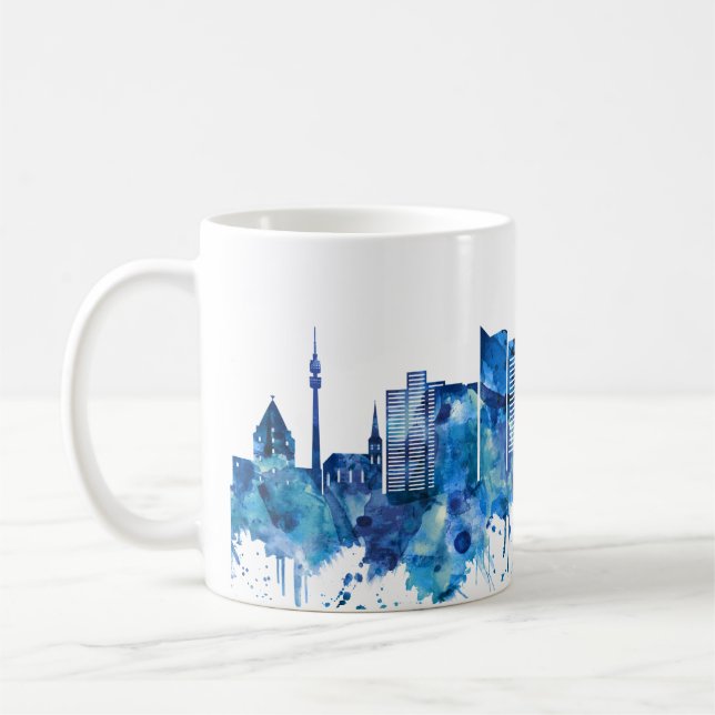 Taza De Café Dortmund Germany Skyline Blue (Izquierda)