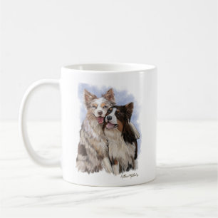 Taza De Café Dos amigos Border Collie de dibujos animados