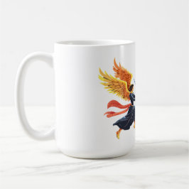 Taza De Café Dos ángeles con espada grande con alas abiertas