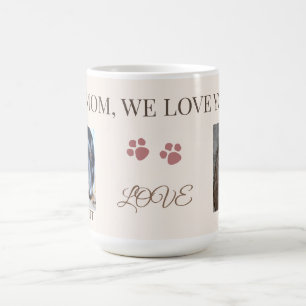 Taza De Café Dos bebés fur, una mamá increíble 2 fotos