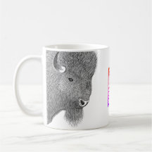 Dos Bison con logotipo creativo Mug