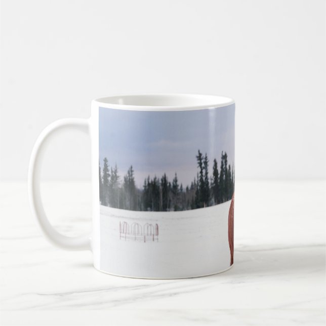 TAZA DE CAFÉ DOS CABALLOS EN NIEVE (Izquierda)