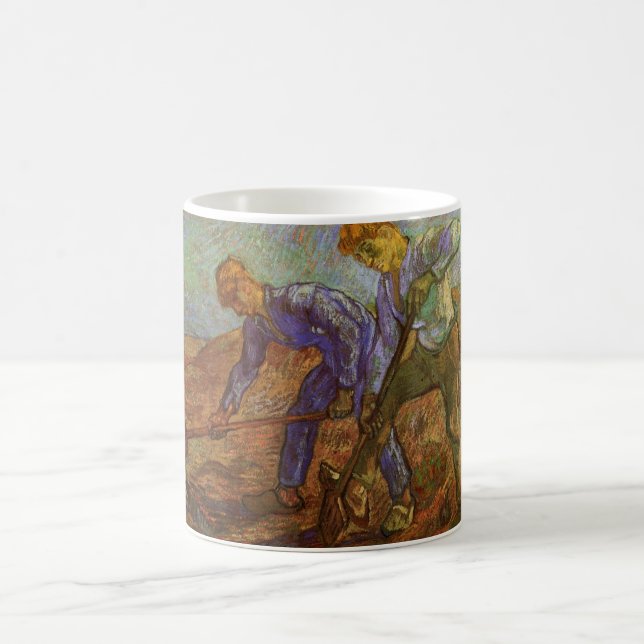 Taza De Café Dos campesinos cavando de Vincent van Gogh (Centro)