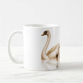 Taza De Café Dos Cisnes Dorados de Bronz