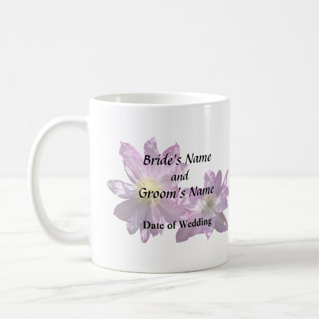 Taza De Café Dos Clemátides Rosadas (Izquierda)
