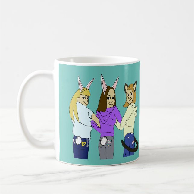Taza De Café Dos conejitos y un gatito (Izquierda)