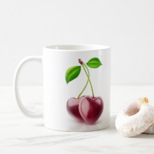 Taza De Café Dos corazones cerezos