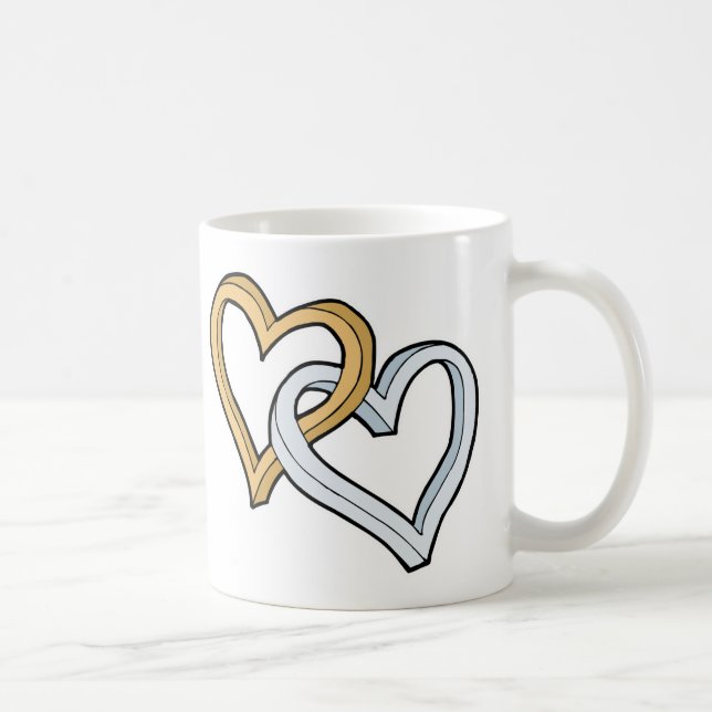 TAZA DE CAFÉ DOS CORAZONES ENTRELAZADOS (Derecha)