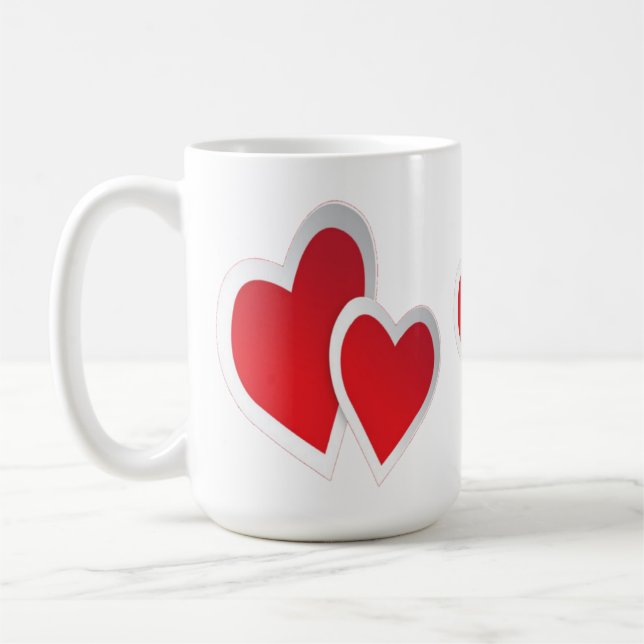 Taza De Café Dos corazones rojos (Izquierda)