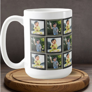 Taza De Café Dos cuadros de fotos del patrón de dibujo infantil
