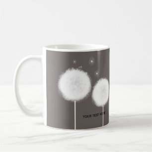Taza De Café Dos Dientes de León Taupe Café Rústico Té