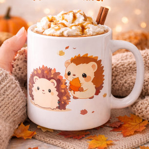 Taza De Café Dos erizos en el Otoño& natural,Amistad.
