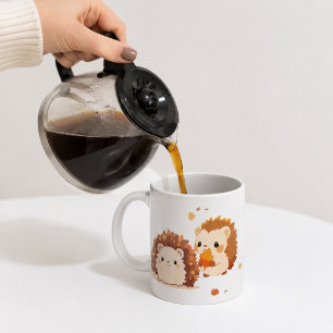 Taza De Café Dos erizos en el Otoño& natural,Amistad.