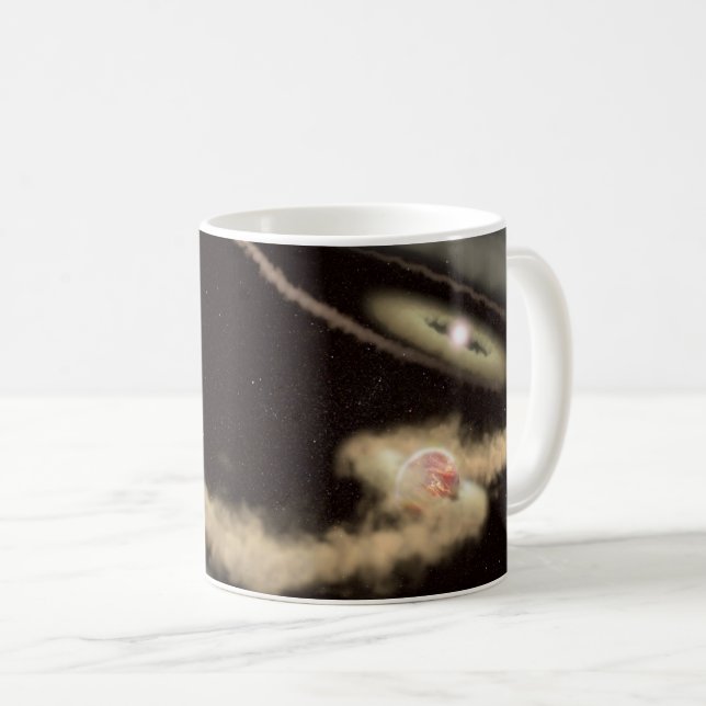 Taza De Café Dos Exoplanetas Gigantes De Gas Orbando A Una Estr (Anverso derecho)