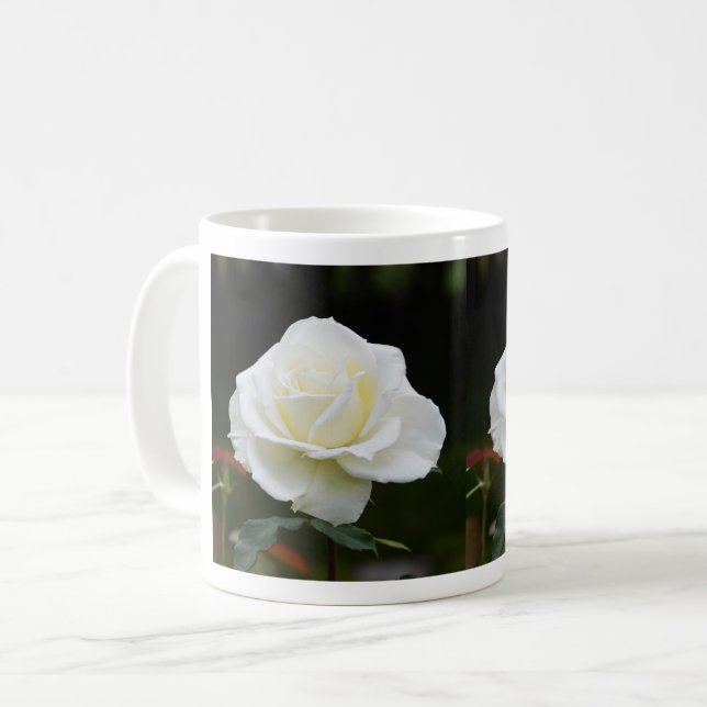 Taza De Café Dos flores blancas de rosa (Anverso izquierdo)