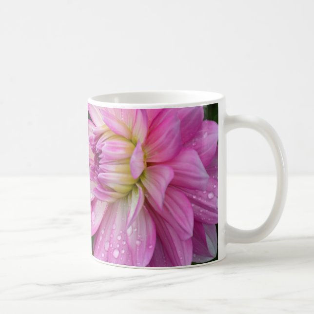Taza De Café Dos flores de dahlia rosa (Derecha)